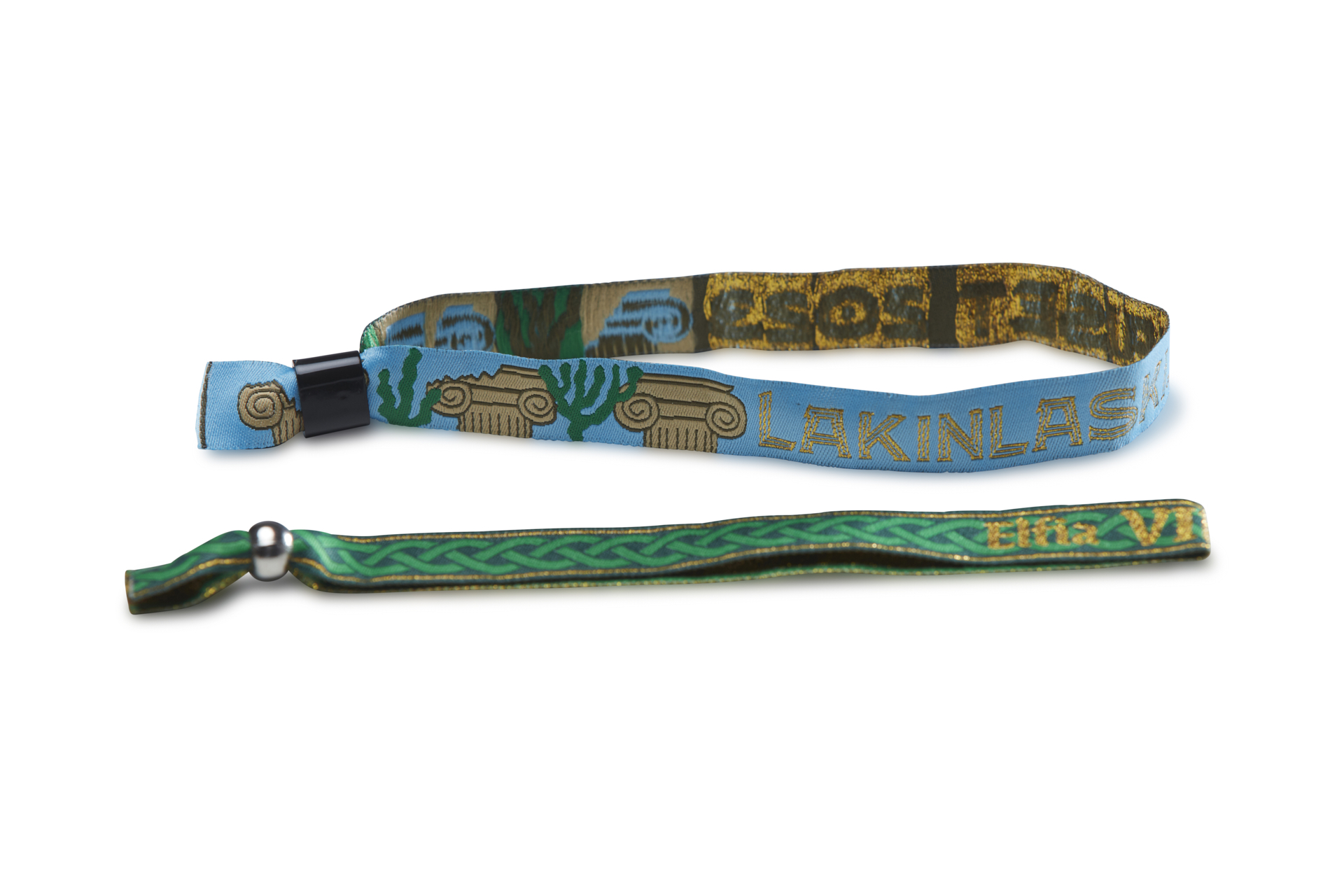 Stoffarmband in Gold oder Silbe