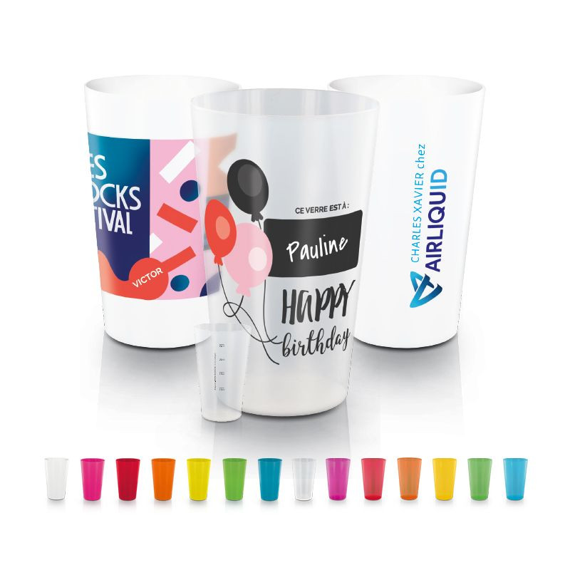 Plastikbecher 30 cl mit 1 Farbe