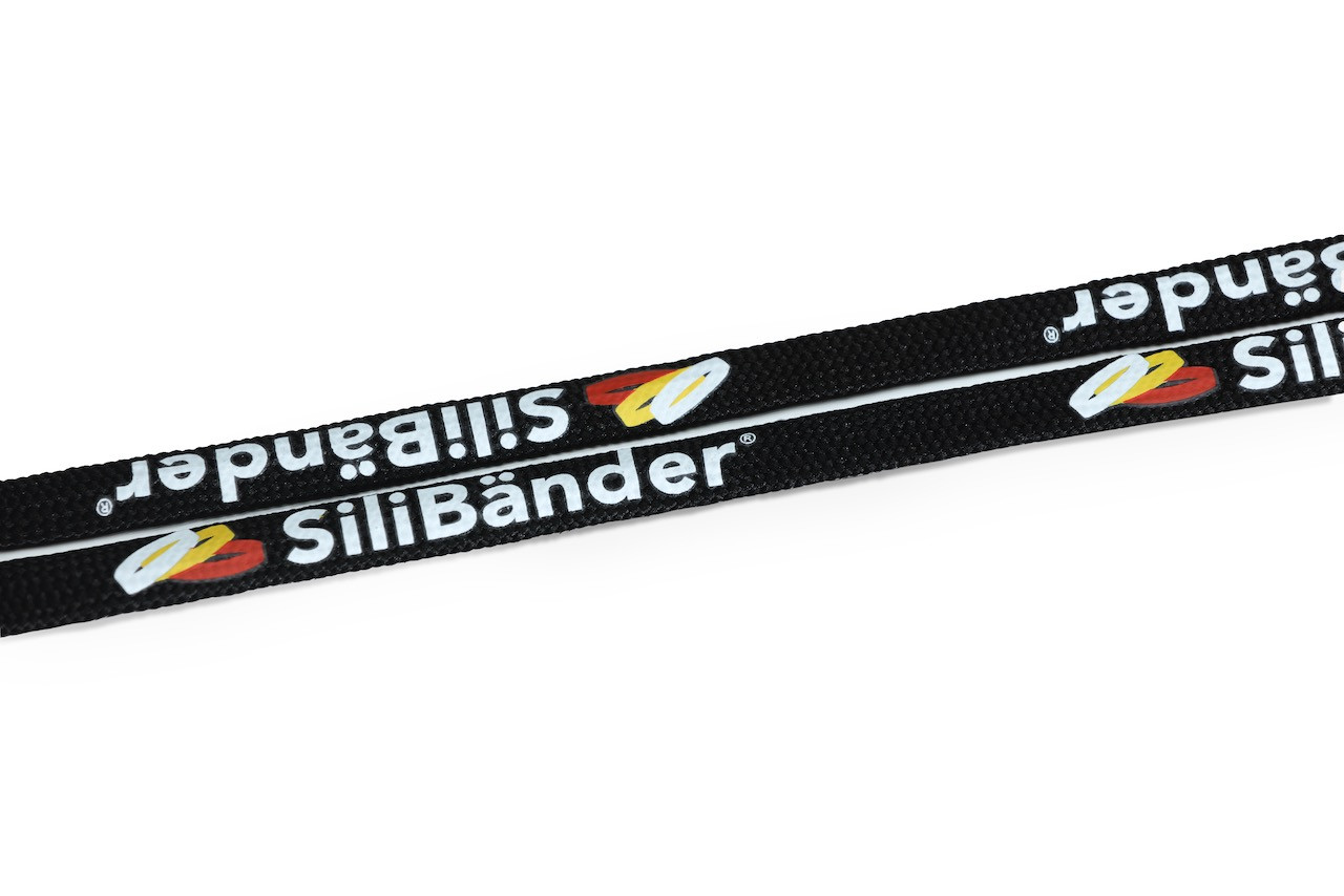 Dieses Schl&uuml;sselband aus Polyester erinnert mit seiner Form an einen Schlauch und f&uuml;hlt sich beim tragen ganz besonders angenehm am Hals an.